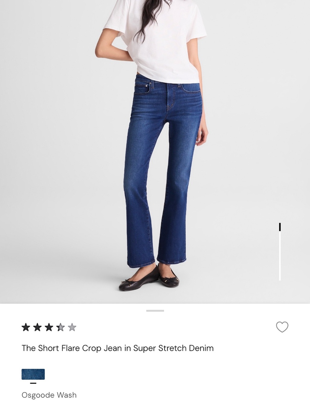 Madewell Short Flare Crop Jeans in Deep Blue Wash
